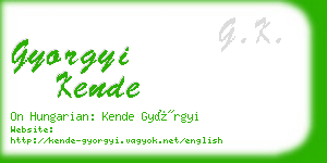 gyorgyi kende business card